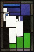 Theo van Doesburg Stained-glass Composition Female Head. oil